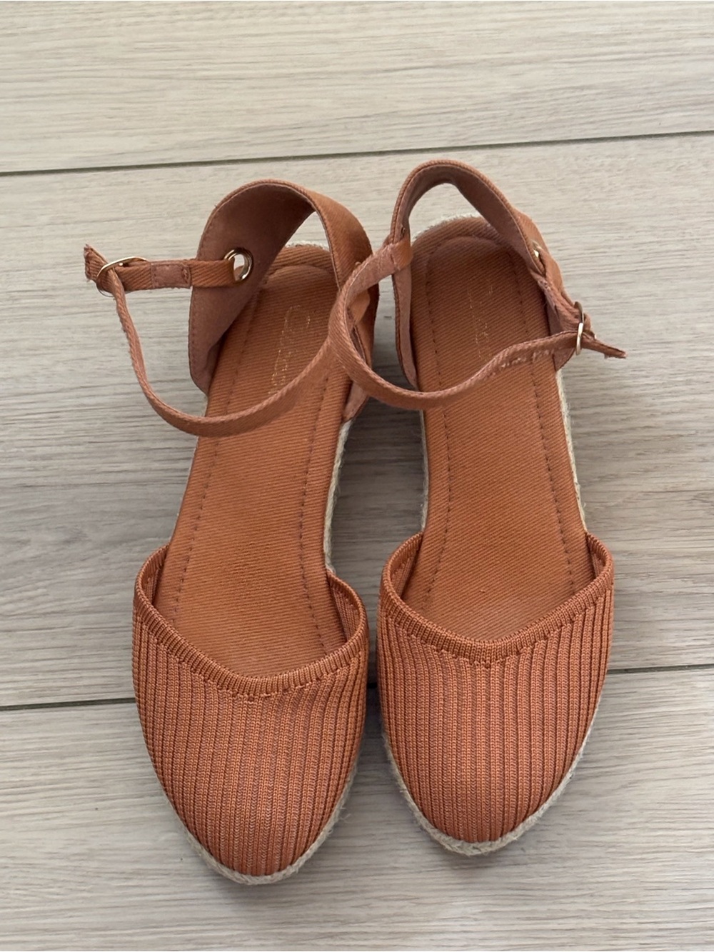 Women's Terracotta Ankle-Strap Espadrille Flats